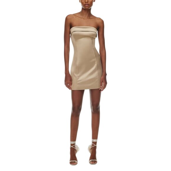 Ten NWT Aritzia Shimmer Satin Tube Dress Satin Look and Silk Feel Sz 12 - Picture 1 of 16